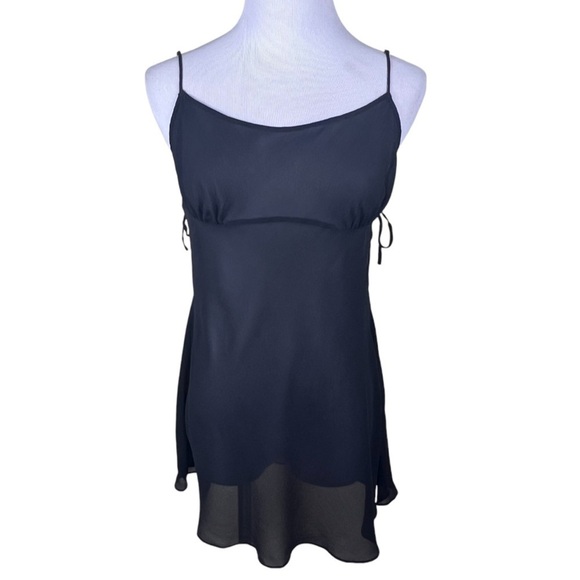 Victoria's Secret Other - Vintage Victoria’s Secret Babydoll 100% Silk Sheer Nightie Slip Large Black
